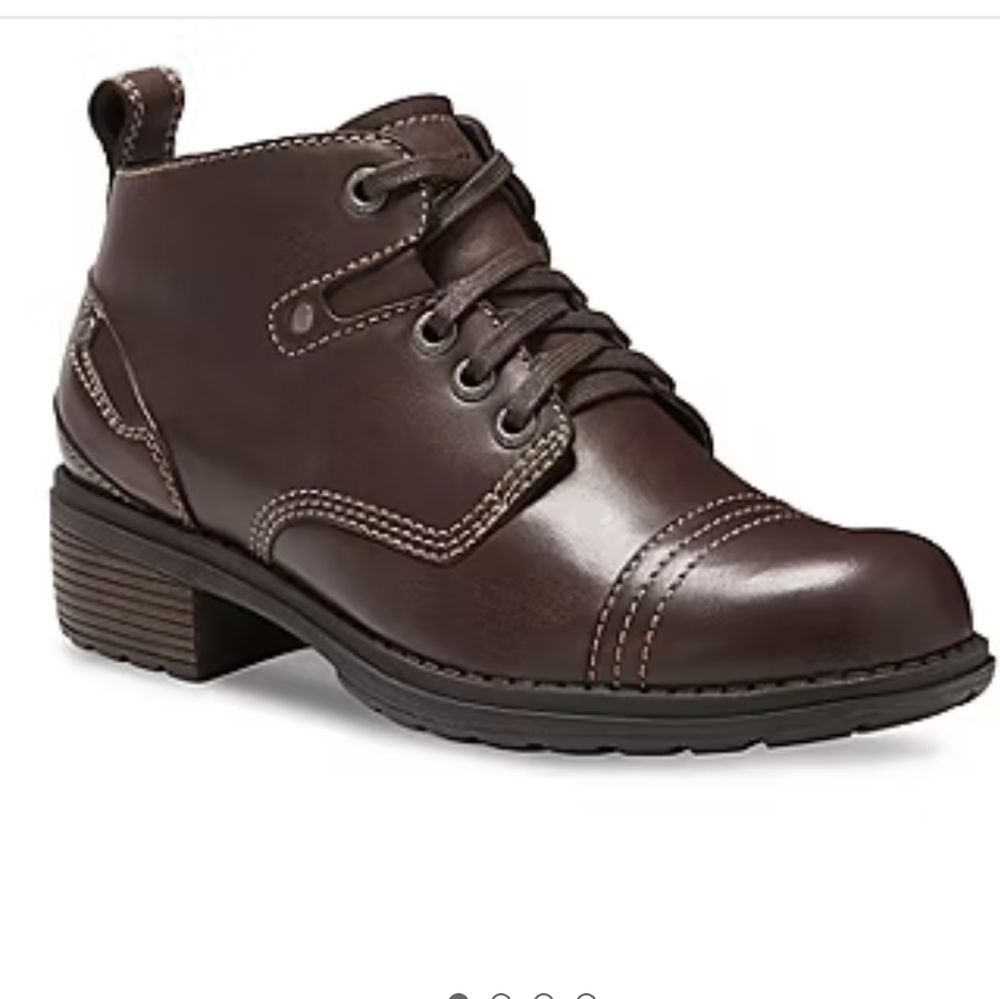 Eastland Overdrive Chukka Boots Lace Up Womens 6M Brown Leather Low Stacked Heel
